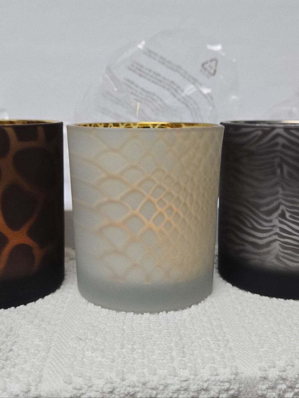 NIB Jonathan Adler for PartyLite Safari Chic Tealight Trio P91824